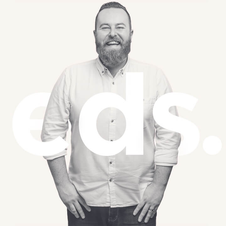 Profile picture with eds graphical text overlaid